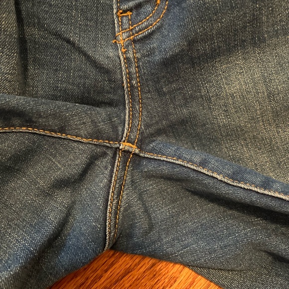 Pilcro Anthropologie Relaxed Straight Jeans with Red Side Stripe sz 26 - Picture 6 of 13